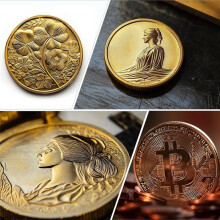 6 Sztuk Pustych Monet do Grawerowania, 40 mm Puste Monety do Grawerowania Laserowego Niestandardowe Monety-Wyzwania Polerowany Metalowy Dysk Złoty