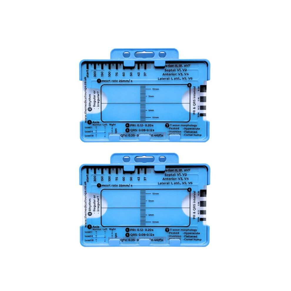 2Pcs Ecg 7 Step Ruler, Ecg 7 Step Ruler For Ecg/Ekg Interpretation, Ecg Ruler, Portable Ecg Assessment Tool Ekg Card 4712366906327