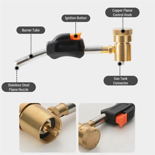 Propane Torch , High-Intensity Trigger Start Gas Torch for Soldering, Brazing, Welding - Efficient and Versatile