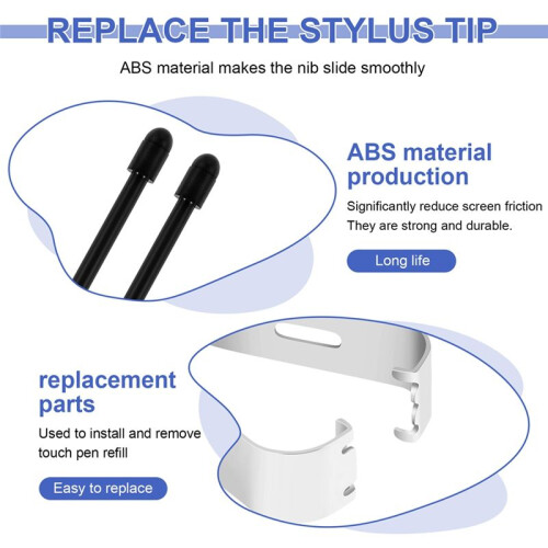 1 Set of  Tips, Striking 2 Stylus Soft Tips/Tips Black Includes: 20 Tips 4 Accessories