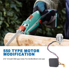 Kettensäge -Sägemotor Bürstenloser Motor Lithium-Elektrosäge 21 V 14 Zähne 550 Typ Motor für 4 Zoll/6 Zoll/8 Zoll -Säge