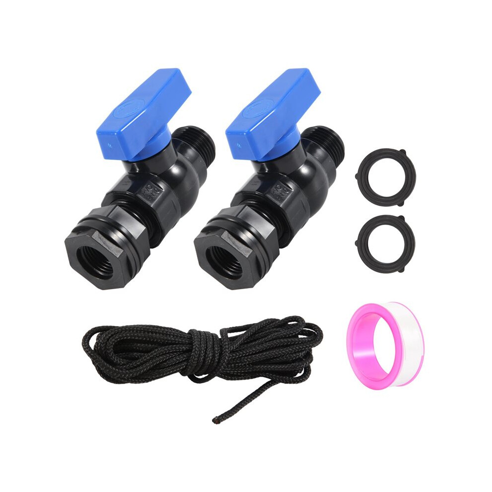 Rain Spigot Kit 2Pack 3/4Inch Ght Garden Hose Shut Off Valve With Bulkhead Fitting Garden Hose Thread Valve 6032760038690