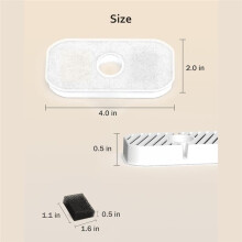 Ersatzfilter für Kabellosen Katzentrinkbrunnen SSPF-V04, 2,8 L/95 Oz, Automatischer Haustiertrinkbrunnenfilter 4+4
