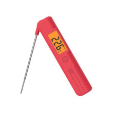 Vikbar Digital Skärm Kötttermometer med Sond för Matlagning BBQ Ugn Stek Kött Kök LCD-Skärm Termom Röd