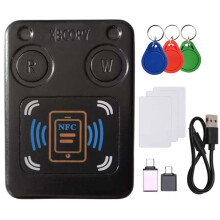 NFC RFID  Chip Card Reader Kopieerapparaat + 3xCUID Sleutelhanger/UID Kaart IC 13.56M ID 125K 250K 375K RFID Token Kloon Duplicator