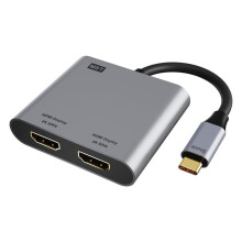 USB C to Dual -Compatible Adapter 4K@60hz USB C Hub Dual Monitor Extend Display for Air/Pro, Laptops