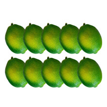 10-Teiliges Set mit Künstlichen Zitronen, Realistische Grüne Kunstzitronen, Perfekt für die Heimdekoration, Als Küchendekoration und Als