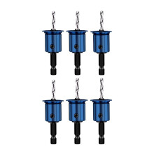 6-Piece Set of 10mm Hexagonal Shank Woodworking Countersink Drill Bit Set 2-In-1 Limited Hole Opener