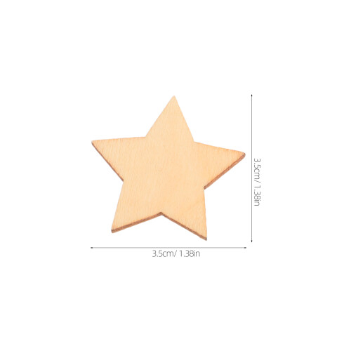 600Pièces Étoiles Bois Découpées Décorations Festives Beige 1