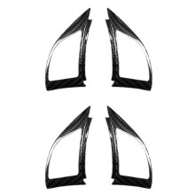 4x Real Hard Carbon Fiber Sticker for  500 Abarth 595 2010-2015 Car Steering Wheel Button Interior Trim(A)