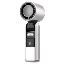 Portable Handheld Fan with 199Speed Cooling, Rechargeable Foldable Design, Digital Display for Travel and Office