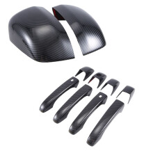 Carbon Fiber Mirror Covers+Door Handle Covers for Grand Cherokee Durango 2011-2020