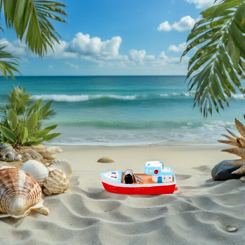 40Pièces Décorations Résine Bateau De Pêche Miniatures Pour Intérieur 1