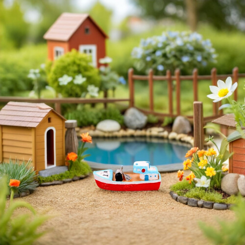 40Pièces Décorations Résine Bateau De Pêche Miniatures Pour Intérieur 2