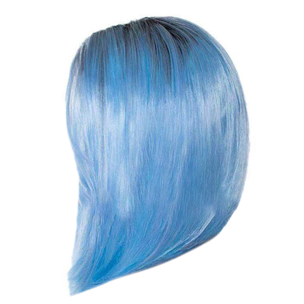 Solustre Unisex Blue 8Pcs Woman Styling Wig Synthetic Heat Resistant Hair Accessories