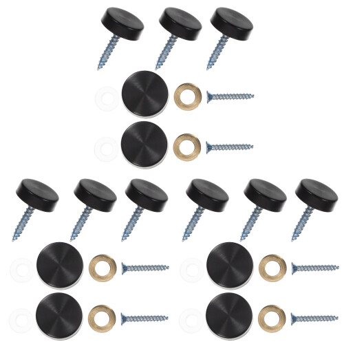 15Sets Black Self-Tapping Screw Nails with Caps for Advertising Boards 1