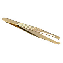 3Pcs Golden Stainless Steel Makeup Tweezers Eyebrow and Eyelash Clip