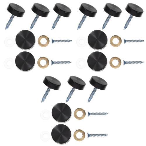 15Sets Black Self-Tapping Screw Nails with Caps for Advertising Boards 2