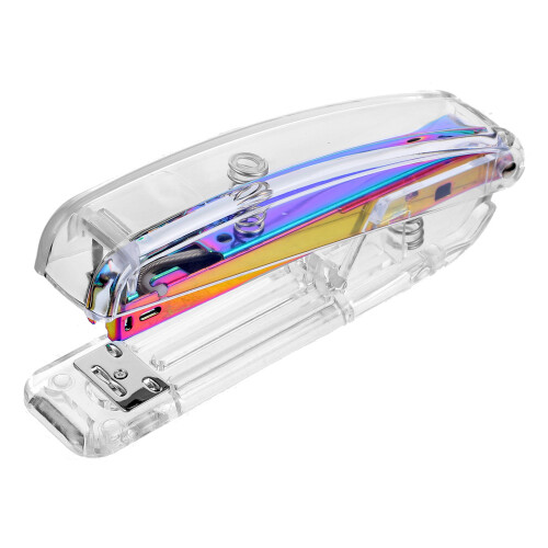 5Pcs Plastic Desk Staplers Transparent Office Staplers for Student Use 2
