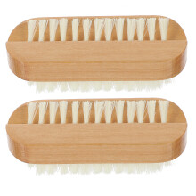 6Pcs Nail Cleaner Brush with Handle for Nails and Feet Beige Design