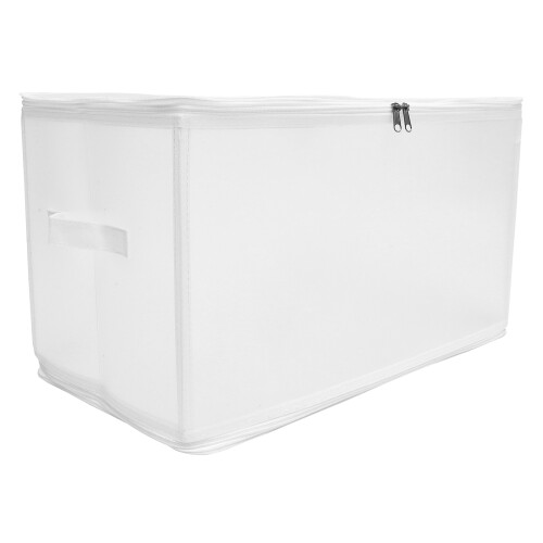 3Pcs White Clothes Organizer with Handle Zipper for Wardrobe 2
