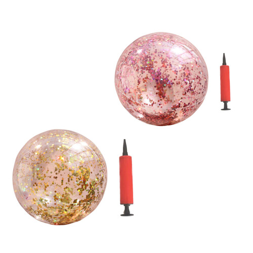 6Pcs Inflatable PVC Glitter Sequin Beach Balls for Pool and Beach Fun 1