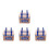 4Pcs Blue Metal Cookie Tin with Handle Sturdy Imitation Rattan Design 4