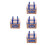 4Pcs Blue Metal Cookie Tin with Handle Sturdy Imitation Rattan Design 6