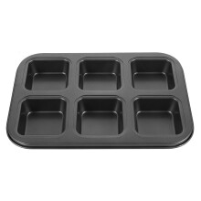 4Pcs Non-Stick Black Square Muffin Pan Mini Loaf Baking Mold for Cake