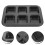 4Pcs Non-Stick Black Square Muffin Pan Mini Loaf Baking Mold for Cake 8