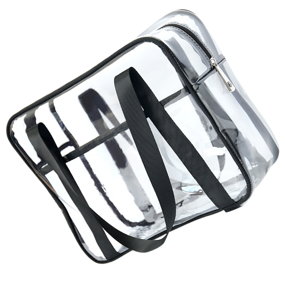 Iplusmile Black 3Pcs Clear Zippered Makeup Bags Pvc Travel Toiletry Organizers