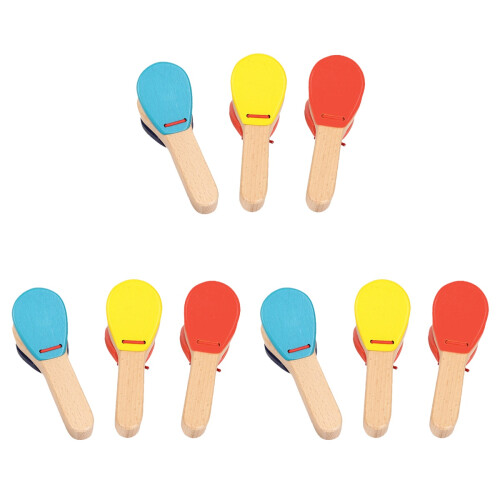 9St Kids Castanets Set Gekleurde Percussie Speelgoed 1