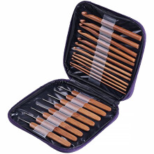 3Sets Crochet Hook Set Light Brown Non-Slip Handles DIY Knitting Tools