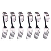 12Pcs Multicolor Stainless Steel Curved Handle Cake and Dessert Forks
