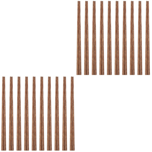 20Pairs Light Brown Wooden Chopsticks Reusable Safe for Kitchen Use 2