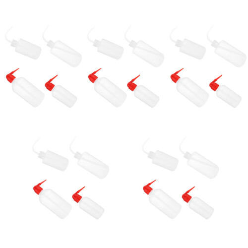 20Pcs Plastic Wash Bottles Assorted Colors Flexible Elbow Tip Squeeze 2