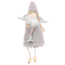 3Pcs Compact Grey Short Fiber Doll Party Pendant Angel Tree Decoration