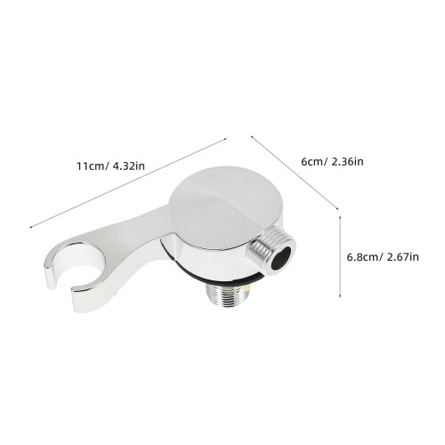 2Pcs Handheld Shower Head Holder Silver ABS Mount for Shampoo Bed Use 1