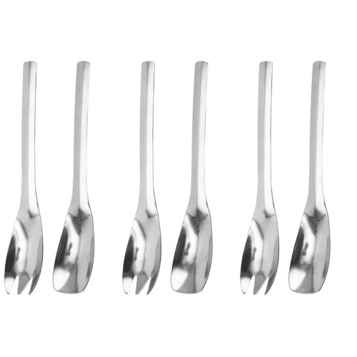 3Sets Silver Stainless Steel Salad Serving Fork Spoon Kitchen Utensils 2