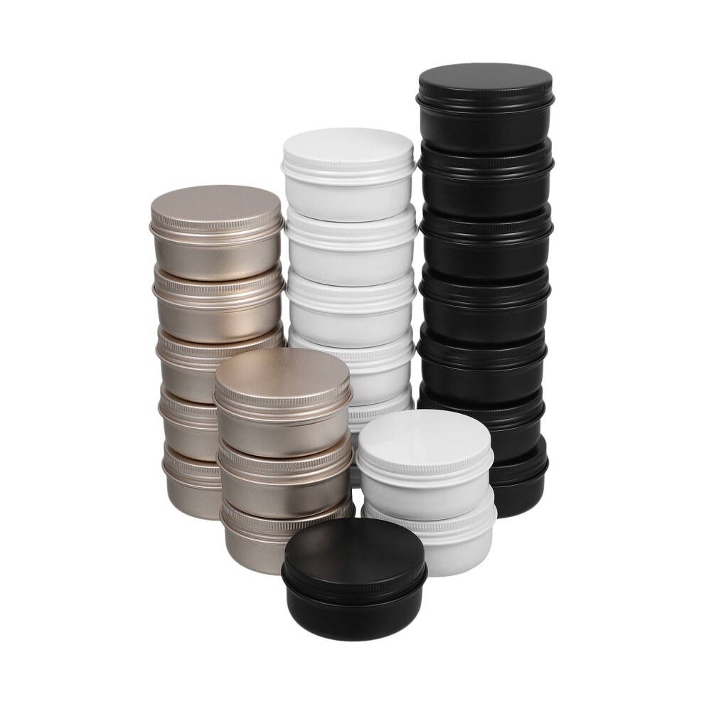 Villcase Cream 48Pcs Assorted Color Aluminium Jars For Cosmetics Storage