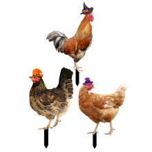 6Pcs Acrylic Chicken Yard Stakes Garden Art Lawn Decor Decorative Sign