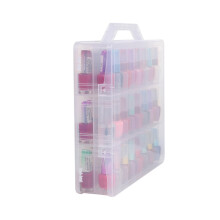 2Pcs Nail Polish Organizer Case Clear Plastic Holder for 48 Bottles