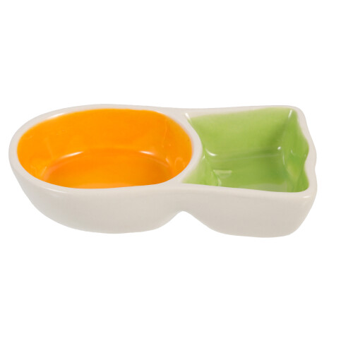 5Pcs Compact Ceramic Hamster Water Bowl Orange Carrot Shape Feeder