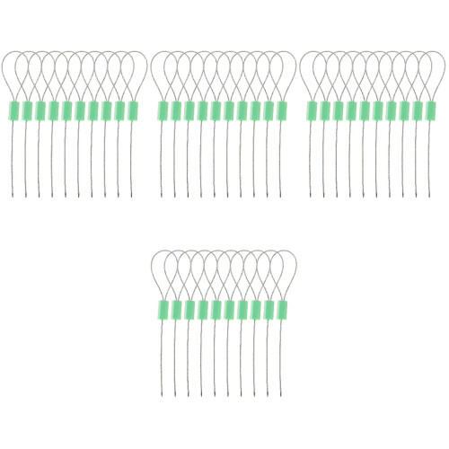 40Pcs Self-Locking Green Steel Cable Seals Tamper Proof Security 2
