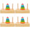 4Sets Creative Stackable Rings Wooden Toy Assorted Colors for Toddlers 5
