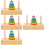 4Sets Creative Stackable Rings Wooden Toy Assorted Colors for Toddlers 6