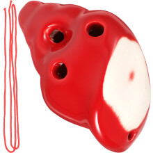 3St Rood Keramische 6-Gats Ocarina Instrument Voor Beginner En Cadeau