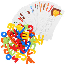 3Sets Alphabet Spelling Game Toy Wooden Blocks Assorted Color for Kids