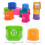 2Pcs Assorted Color Educational Stacker Toys Bath Cups for Kids 3