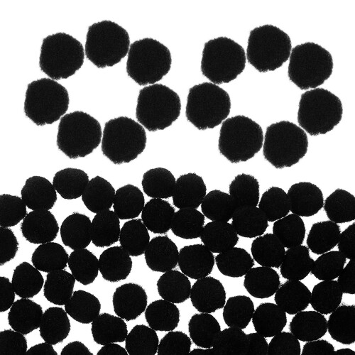 3000Pcs Black Fluffy Balls Multipurpose Pom Pom Decorations 1